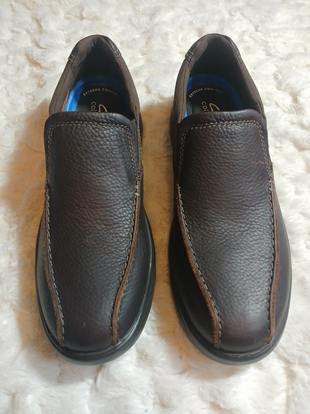 New Clarks Bradley Step Mens 10M Slip On Brown Loafers